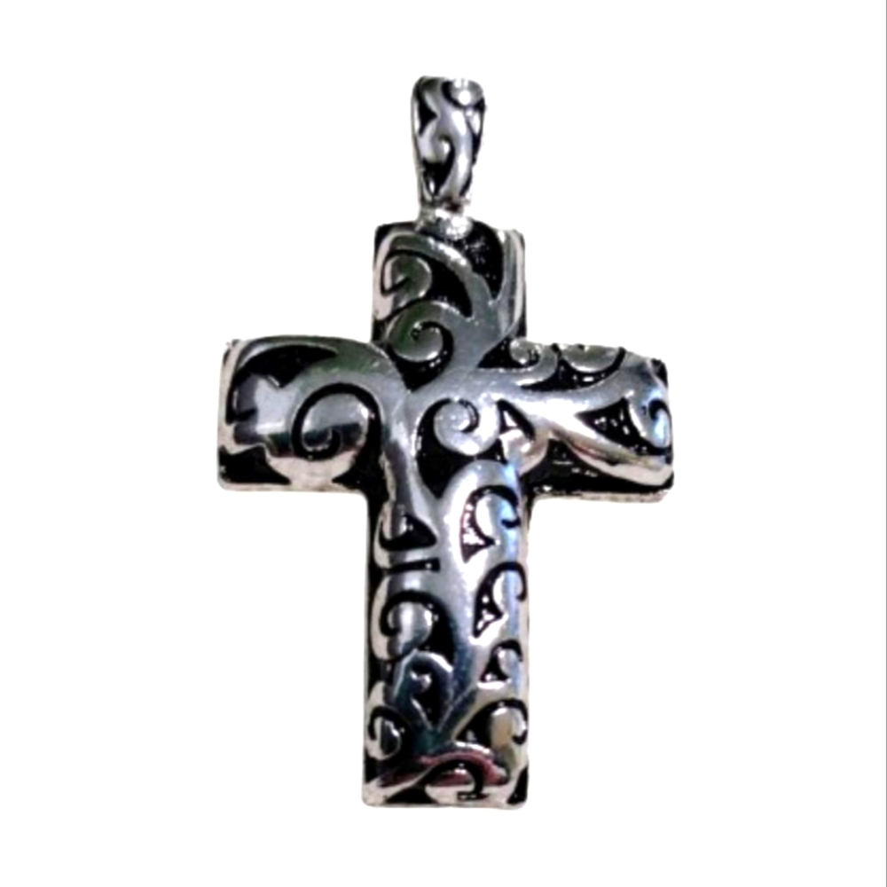 Silvertone Cross Pendant